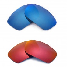 Walleva Fire Red + Ice Blue Polarized Replacement Lenses for Oakley Fives 3.0 Sunglasses